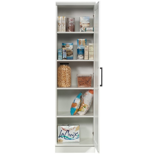 Sauder HomePlus Single Door Wooden Pantry in Glacier White