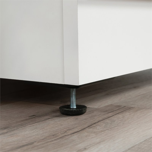 Pemberly Row Transitional Single Door Wooden Pantry in Glacier White