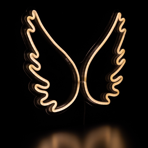 17.5" LED Lighted Neon Angel Wings Wall Sign