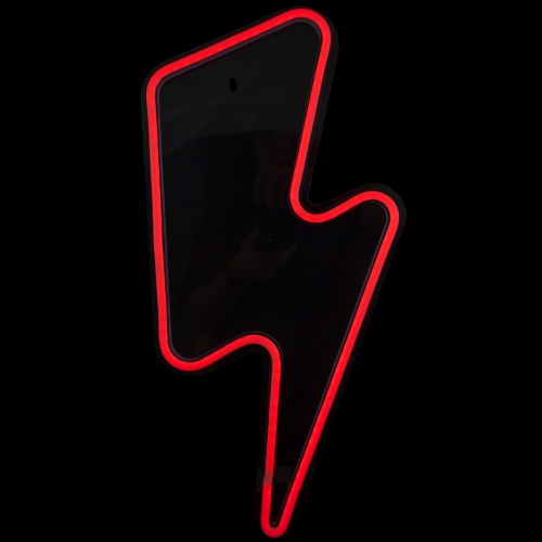 NORTHLIGHT  18.75" Led Neon Lightening Bolt Wall Sign In Red