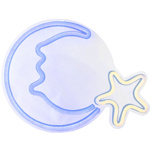 15" LED NEON Moon and Star Wall Sign