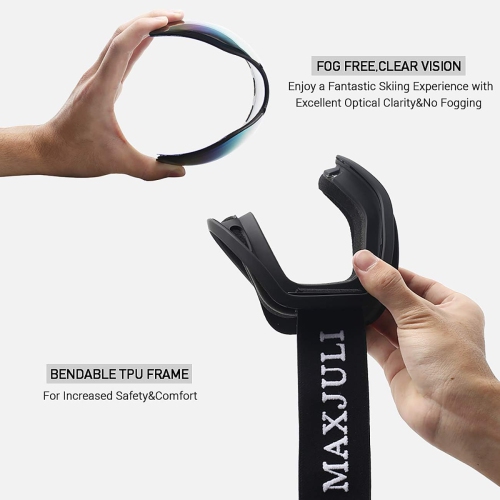 Lunettes de ski et de planche à neige OTG pour hommes, femmes et jeunes avec protection UV de 100 %