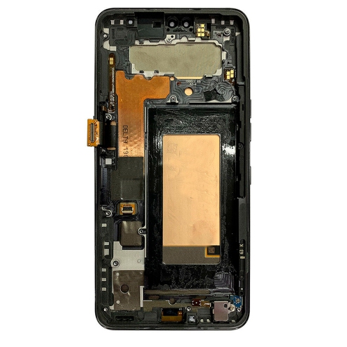 Refurbished - OLED Display Screen Digitizer Assembly With Frame For LG V50 ThinQ 5G - Black (International Version)