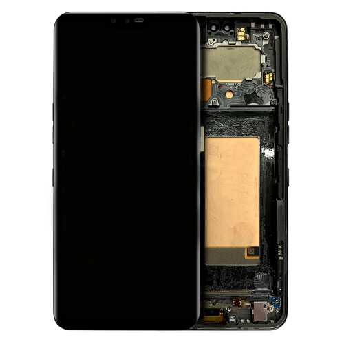 Refurbished - OLED Display Screen Digitizer Assembly With Frame For LG V50 ThinQ 5G - Black (International Version)