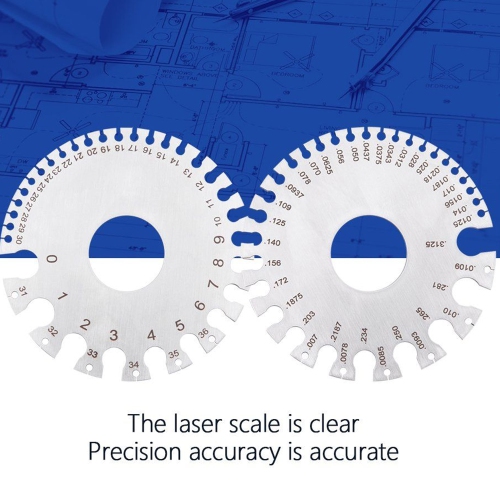 ISTAR 0-36 – Règle ronde en fil métallique facile à lire, jauge de mesure d'épaisseur non ferreux, mesure du diamètre de la règle de mesure