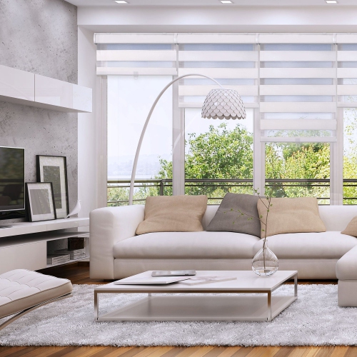 48" x 72" Eggshell Cordless Fabric Window Blind