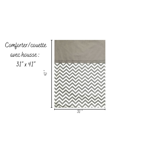 Bebelelo Minimalist Grey and White Chevron/Zigzag Bedding with Matching Feeding Pillow