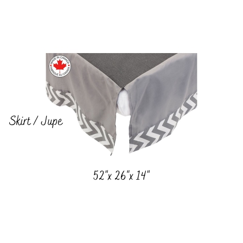 Bebelelo Minimalist Grey and White Chevron/Zigzag Bedding with Matching Feeding Pillow