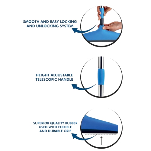 Floor Stainless Steel Rod Wiper Cleaner for Concrete/Tile Floor, Glass, Window, Garage, Deck and Shower