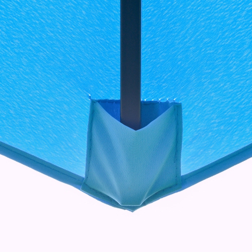 Outsunny 9FT 3 Tiers Patio Umbrella Outdoor Market Umbrella with Crank, Push Button Tilt for Deck, Backyard and Lawn, Sky Blue