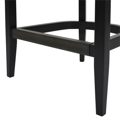 Americana 27" Cane Back Counter-Height Bar Stool Natural Black Linen