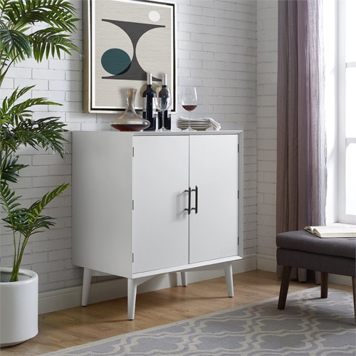 Crosley Landon 2 Door Bar Cabinet in White