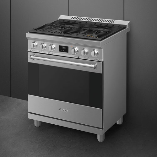 Cuisinière à gaz autonome à convection véritable 4,6 pi³ 30 po de Smeg - Inox