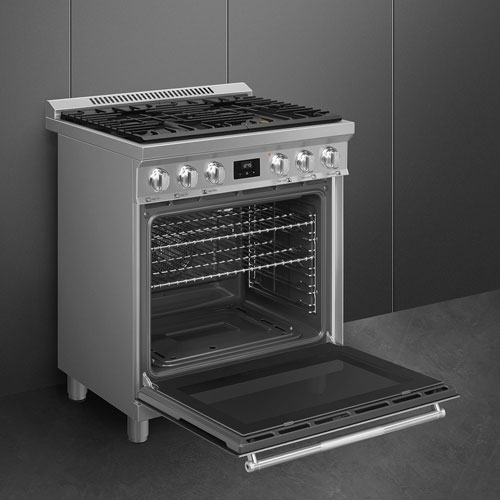 Cuisinière à gaz autonome à convection véritable 4,6 pi³ 30 po de Smeg - Inox