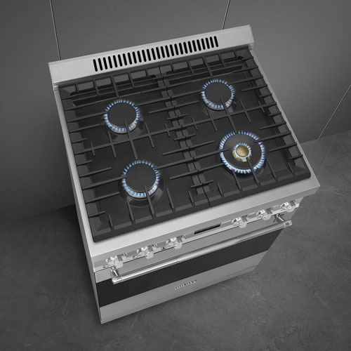 Cuisinière à gaz autonome à convection véritable 4,6 pi³ 30 po de Smeg - Inox