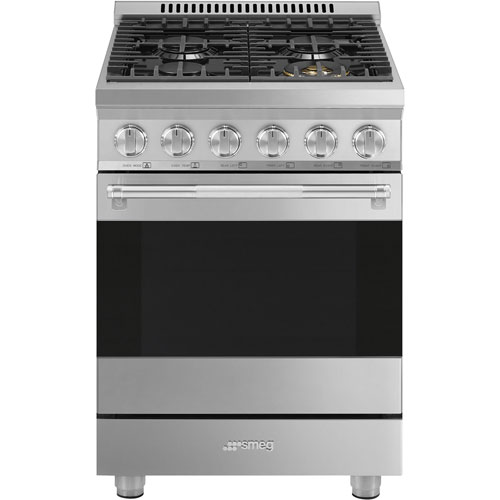 Cuisinière à induction autonome à convection véritable 2,8 pi³ 24 po de Smeg - Inox