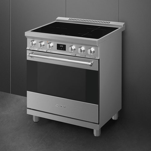 Smeg 30" 4.6 Cu. Ft. True Convection Freestanding Induction Range - Stainless Steel