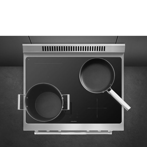 Smeg 30" 4.6 Cu. Ft. True Convection Freestanding Induction Range - Stainless Steel