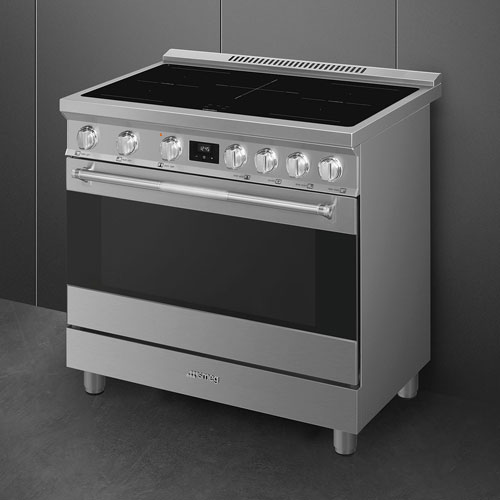 Smeg 36" 4.5 Cu. Ft. True Convection 5-Element Freestanding Induction Range - Stainless Steel