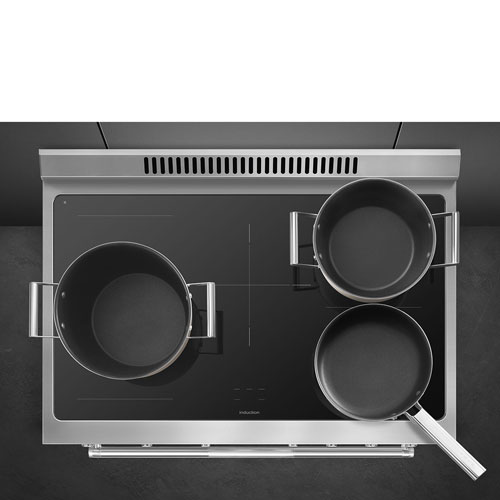Smeg 36" 4.5 Cu. Ft. True Convection 5-Element Freestanding Induction Range - Stainless Steel