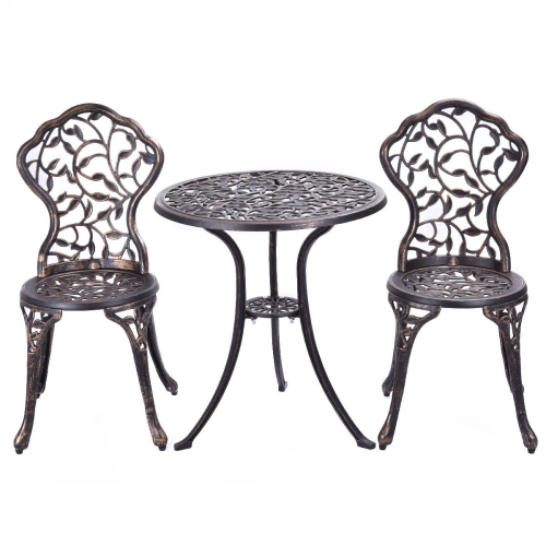 3 Pcs Cast Aluminum Bistro Set