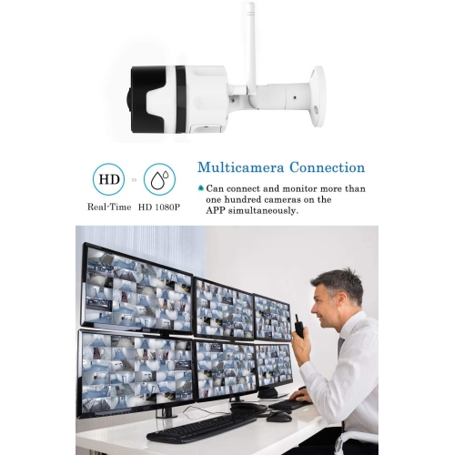 CHORTAU Outdoor Wireless Security Camera with Multi-Camera Connection and IP66 Waterproof