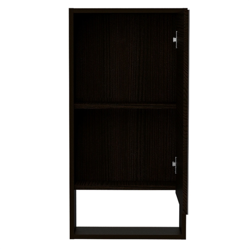 TUHOME Black Modern Engineered Wood Mariana 35" Medicine Mirror Cabinet w/ Shelf