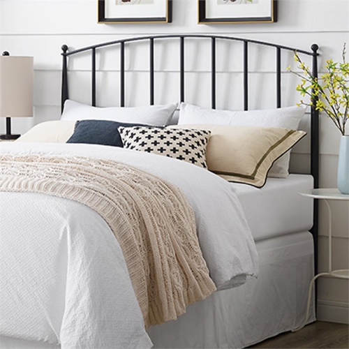 Atlin Designs Modern King Metal Spindle Headboard in Charcoal Black