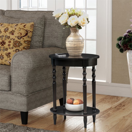 Convenience Concepts Classic Accents Brandi Oval End Table in Black Wood Finish