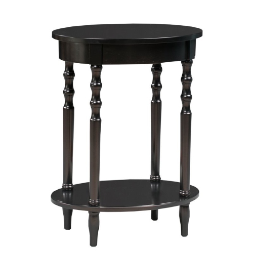 Convenience Concepts Classic Accents Brandi Oval End Table in Black Wood Finish