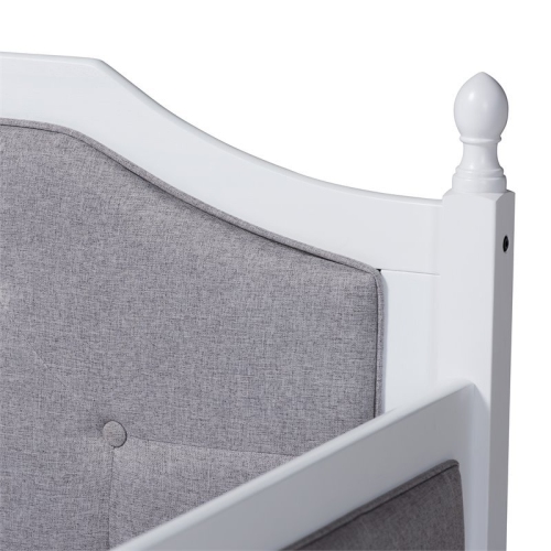 Lit de repos simple recouvert de bois traditionnel avec lit gigogne Bowery Hill, blanc
