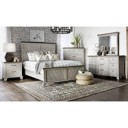 Bear Creek Rustic Ivory Two Drawer Nightstand