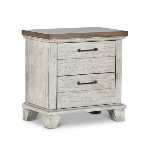 Bear Creek Rustic Ivory Two Drawer Nightstand