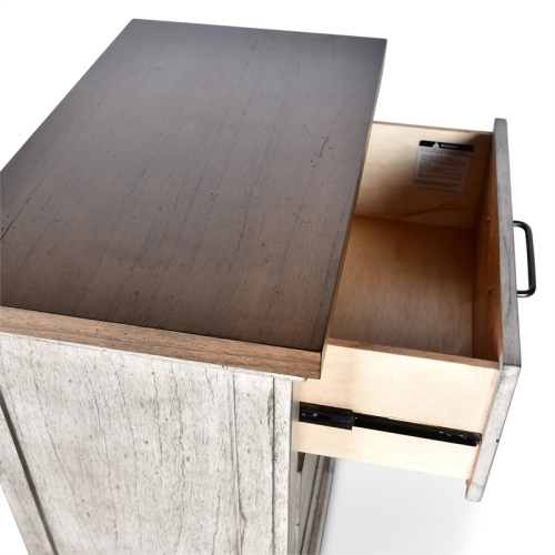 Bear Creek Rustic Ivory Two Drawer Nightstand