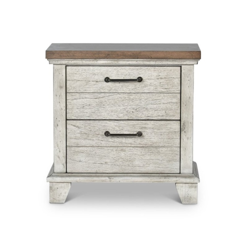 Bear Creek Rustic Ivory Two Drawer Nightstand