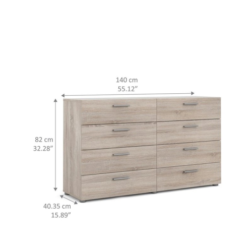Atlin Designs Modern 8 Drawer Double Dresser in Truffle