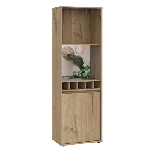TuHome Modern Oak Engineered Wood Prana 70" Two-Door Bar Cabinet