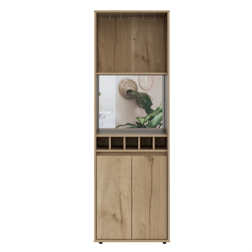 TuHome Modern Oak Engineered Wood Prana 70" Two-Door Bar Cabinet