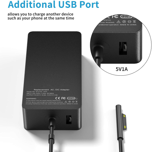 Surface Book Charger Surface Power Adapter, 127W for Surface Book 3 Book 2 Book Surface Pro 3 Pro 4 Pro 5 Pro 6 Pro 7 ..