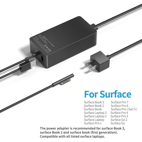 Surface Book Charger Surface Power Adapter, 127W for Surface Book 3 Book 2 Book Surface Pro 3 Pro 4 Pro 5 Pro 6 Pro 7 ..