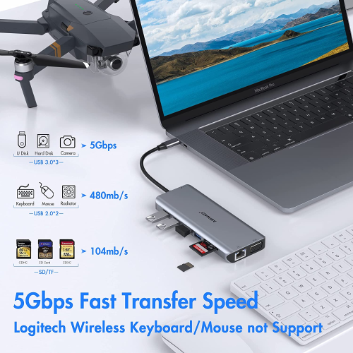 Docking Station Dual HDMI Monitor Adapter USB-C Docking Station Triple Display USB C Hub to Dual Hdmi,Vga,Ethernet,3Us..