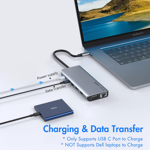 Docking Station Dual HDMI Monitor Adapter USB-C Docking Station Triple Display USB C Hub to Dual Hdmi,Vga,Ethernet,3Us..