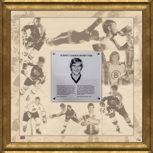 AUTOGRAPH AUTHENTIC  Bobby Orr Hhof Plaque Framed Collage Ltd Ed #1 Of 44 (27" By 26.5")