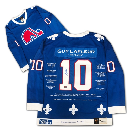 Guy Lafleur Quebec Nordiques Career Jersey Ltd Ed /10