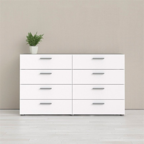 Atlin Designs Modern 8 Drawer Double Dresser in White