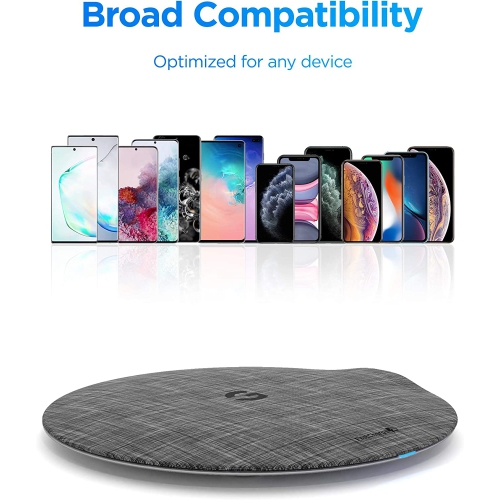 Fast Charge Wireless Charger for LG G7 ThinQ, LG G8 ThinQ, Rapid Quick Charge Qi Pad w/Charging Power Cable (Ac