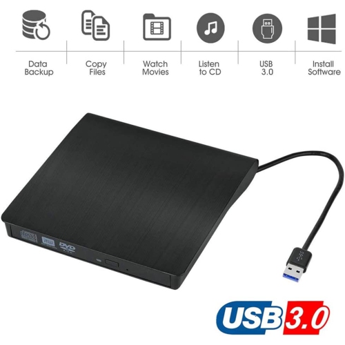 Lecteur de CD DVD externe pour ordinateur portatif USB 3.0 lecteur de CD  DVD-RW externe, graveur de graveur