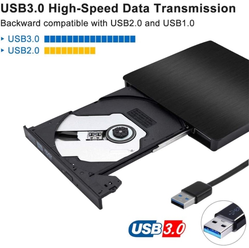 VSHOP® Lecteur DVD Blu Ray Externe Portable Ultra Slim USB 3.0 Graveur de  DVD CD-RW pour Mac OS, Linux, PC Windows XP/Vista / 7/8/10 - Enregistreur  Blu-ray