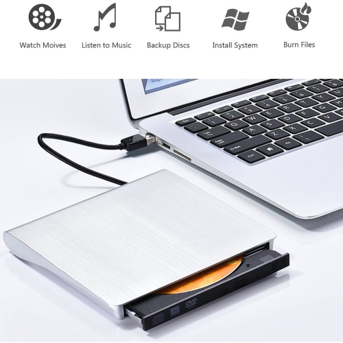 External DVD CD Drive for Laptop USB 3.0 External DVD-RW Player CD Drive, Burner Writer Rewriter