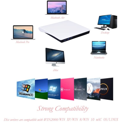 External DVD CD Drive for Laptop USB 3.0 External DVD-RW Player CD Drive, Burner Writer Rewriter